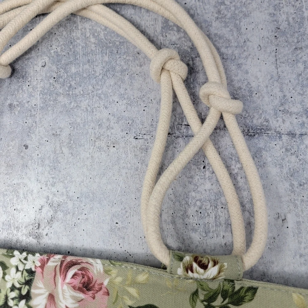 Farmhouse is my Style | Country Floral Canvas Tote Bag with Knotted Rope Handle